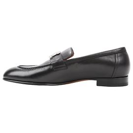 Hermès HERMES Paris Leder Slipper in Schwarz, Größe 38,5 EU Schwarz