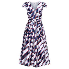 Vestido envelope midi Marc Jacobs estampado Vermelho Branco Azul Branco Vermelho Azul