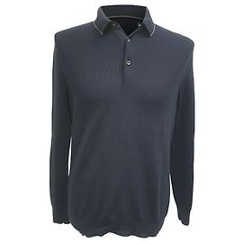 Polo a maniche lunghe Loro Piana in lana blu navy Blu Blu navy