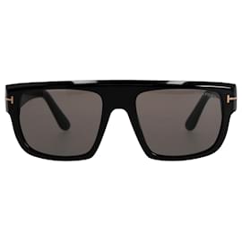 Tom Ford Alessio Rectangular Sunglasses in Black Acetate Black