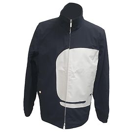 Thom Browne Zipped Large Whale Jacket in Navy Blue Nylon Blue Navy blue