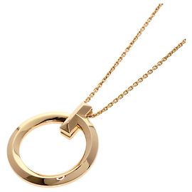 Tiffany & Co Colar Tiffany T One Circle em ouro rosa 18K Rosa