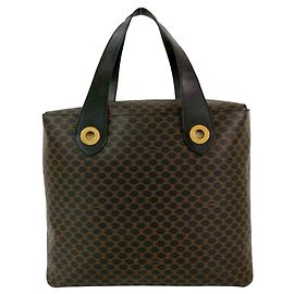 Céline Bolsa Celine Macadam Blason Triomphe Pattern Marrom Preto