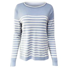 Gestreifter Bogner-Pullover aus hellblauer Wolle Blau Hellblau