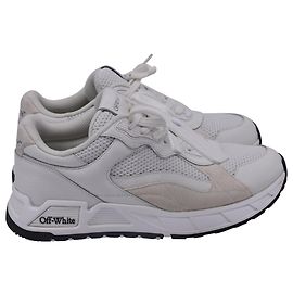 Off White Baskets Kick-Off Runner Off-White en cuir blanc et polyester Blanc Écru