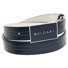 Bulgari Cintura in pelle nera da uomo Bvlgari Nero