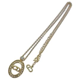 Christian Dior CD Anhänger Halskette Vergoldet Golden