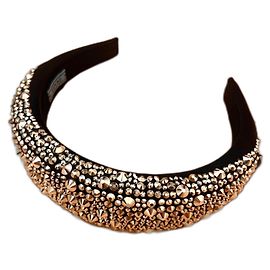 Tiara Prada com cristais preto seda Preto