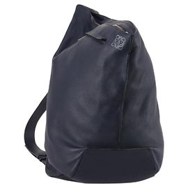 LOEWE Anagram Anton Rucksack aus Leder Navy Silber Auth bs28942 Silber Marineblau