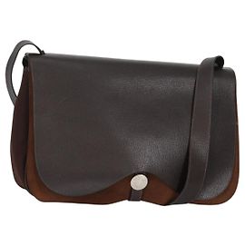 Hermès HERMES Colorado GM Borsa a Spalla Pelle Marrone Argento Auth 135288M Marrone Argento