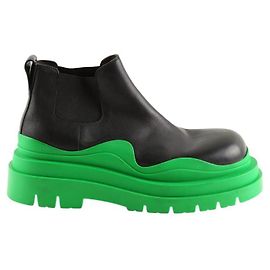 Bottega Veneta Black Leather Ankle Boots Black