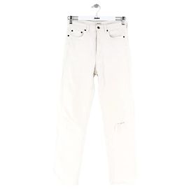 Miu Miu Weiße gerade Baumwolljeans Weiß