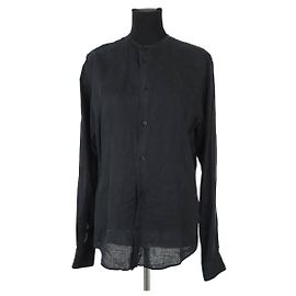 Hermès Schwarze Leinenhemd Schwarz