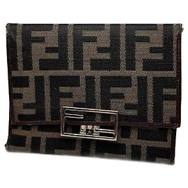 Vintage Fendi FF Monogram Wallet Brown Brown
