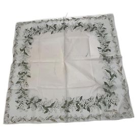 Écharpe vintage Dior blanche et verte Blanc