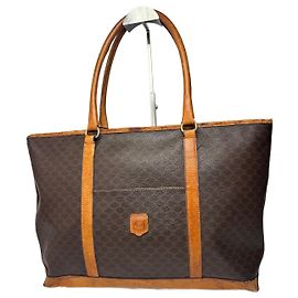 Céline Borsa in pelle monogramma Triomphe vintage Celine Paris marrone Marrone