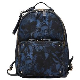 Valentino Studded Backpack in Navy and Black Black