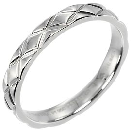 Chanel Matelasse Ring Platinum Silvery
