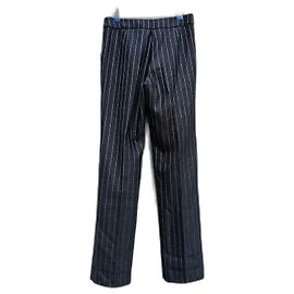 Armani Collezioni pinstriped wool trousers Grey
