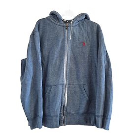 Polo Ralph Lauren Blau Melierte Zip-Hoodie Größe XL 42 Blau