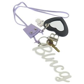 Charm de bolsa de couro roxa Balenciaga Roxo
