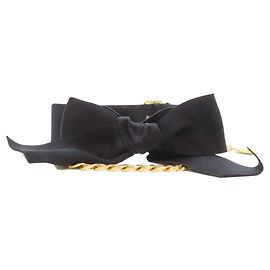 Cintura in raso CHANEL per uomini Nero D'oro