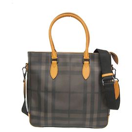 Borsa a spalla da uomo Burberry marrone scuro e senape Senape Marrone scuro