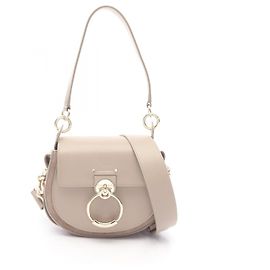Chloé Chloe TESS Small Leather Suede 2way Bag Brown Beige