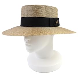 Gucci-Chapéu Boater de tecido Lam da Gucci-Dourado,Metálico
