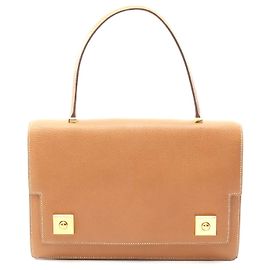 Bolsa de mão Hermès Piano Dourada Marrom Marrom