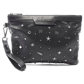 Clutch in pelle Jimmy Choo Nero
