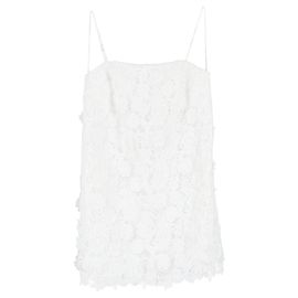 Robe Mini en Guipure de Dentelle Raie Zimmermann en Polyester Blanc Blanc Écru