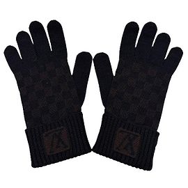 Guanti Louis Vuitton Gon Petit Damier Graphite Nero