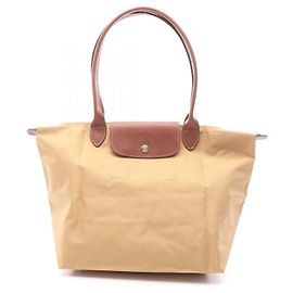 Bolsa Tote de Lona e Couro Le Pliage Original da Longchamp Marrom