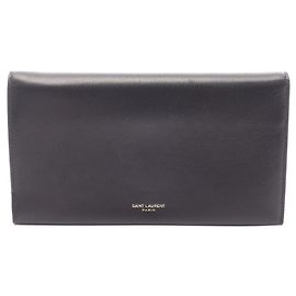 Yves Saint Laurent Saint Laurent Paris Leather Long Wallet Black
