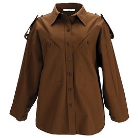 Camisa militar com botões Givenchy em algodão marrom Marrom Vermelho