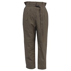 Calças plissadas com cinto em algodão caqui da Brunello Cucinelli Verde Caqui