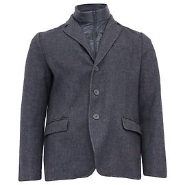 Herno Blazer mit abnehmbarem gesteppter Shell-Weste aus grauem Kaschmir Grau