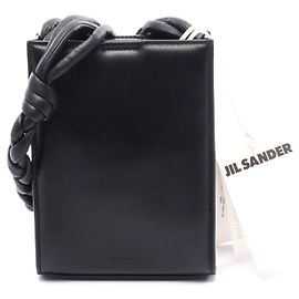 Bolsa de ombro pequena em couro acolchoado Jil Sander Tangle Preto