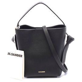 Bolsa hobo mini de couro Jil Sander com nó Preto