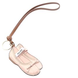 Miu Miu Leather Bullet Charm Pendant Pink