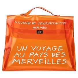 Bolsa de mão Kelly em vinil Hermès Laranja