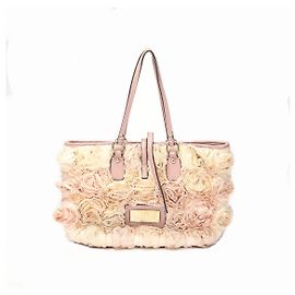 Valentino Garavani Valentino Silk Rosier Canvas Tote Bag Pink