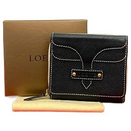 Loewe Leather Bifold Wallet Black