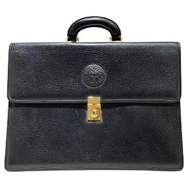 Serviette en cuir Versace Noir