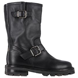 Jimmy Choo Biker II Combat Boots in Black Leather Black