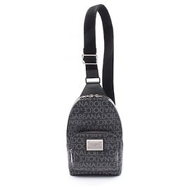 Dolce & Gabbana BM2295 AJ705 PVC Coated Canvas Leather 2way Bag Grey