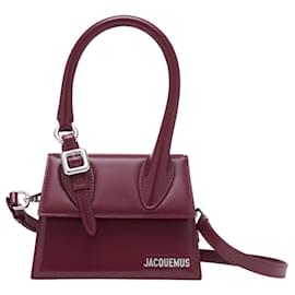 Jacquemus-Le Chiquito Moyen Boucle - Jacquemus - Leather - Burgundy-Red,Dark red