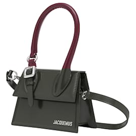 Jacquemus-Le Chiquito Moyen Boucle - Jacquemus - Leather - Burgundy-Red,Dark red