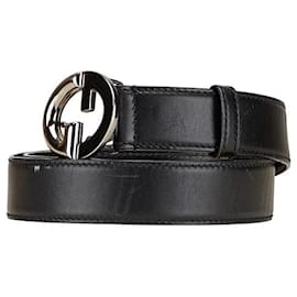 Gucci-Cinto de couro com fivela GG da Gucci-Preto